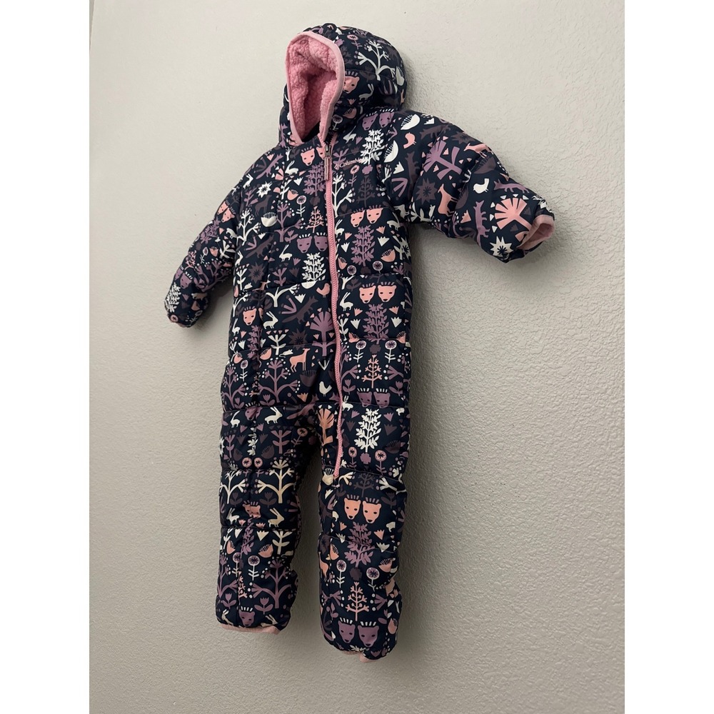 Columbia Fleece Lined Bunting Snow Winter Suit Pink Size 18-24 Months - Picture 6 of 12